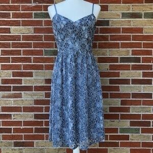 Jack by BB Dakota NWT Blue White Spaghetti Strap Lace Dress 👗